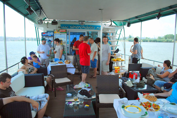 On boat in the Danube Delta